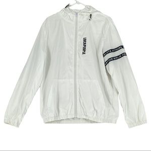 Locapeople Men’s Hooded Windbreaker White Size USL(CN3XL).